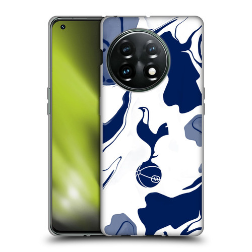 Tottenham Hotspur F.C. Badge Blue And White Marble Soft Gel Case for OnePlus 11 5G