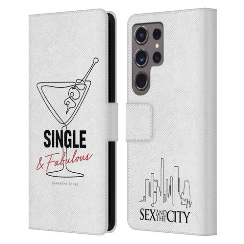 Sex and The City: Television Series Characters Single And Fabulous Samantha Leather Book Wallet Case Cover For Samsung Galaxy S24 Ultra 5G