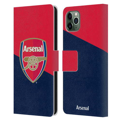 Arsenal FC Crest 2 Red & Blue Logo Leather Book Wallet Case Cover For Apple iPhone 11 Pro Max