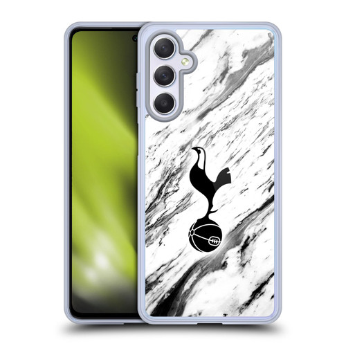 Tottenham Hotspur F.C. Badge Black And White Marble Soft Gel Case for Samsung Galaxy M54 5G
