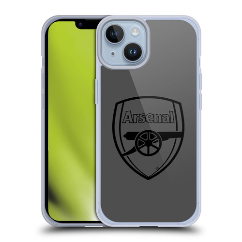 Arsenal FC Crest 2 Black Logo Soft Gel Case for Apple iPhone 14