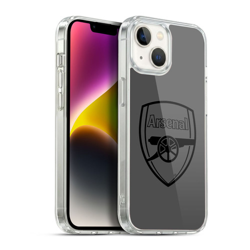 Arsenal FC Crest 2 Black Logo Soft Gel Case for Apple iPhone 14