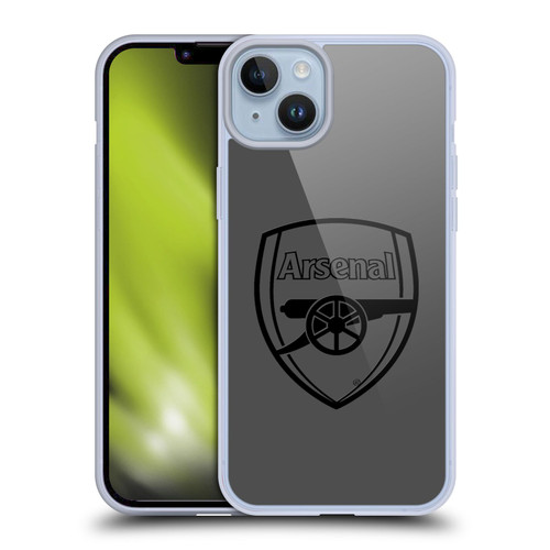 Arsenal FC Crest 2 Black Logo Soft Gel Case for Apple iPhone 14 Plus & MagSafe
