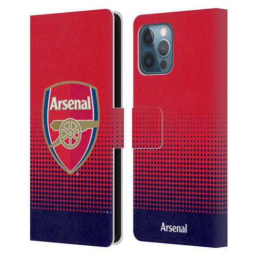 Arsenal FC Crest 2 Fade Leather Book Wallet Case Cover For Apple iPhone 12 Pro Max