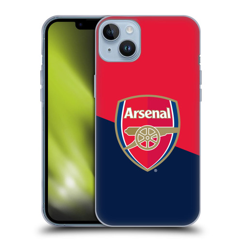 Arsenal FC Crest 2 Red & Blue Logo Soft Gel Case for Apple iPhone 14 Plus