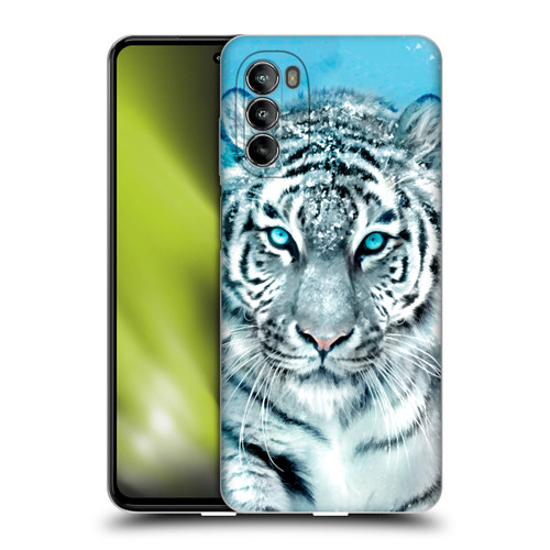 Aimee Stewart Animals White Tiger Soft Gel Case for Motorola Moto G82 5G