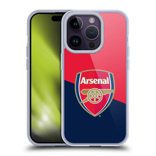 Arsenal FC Crest 2 Red & Blue Logo Soft Gel Case for Apple iPhone 14 Pro
