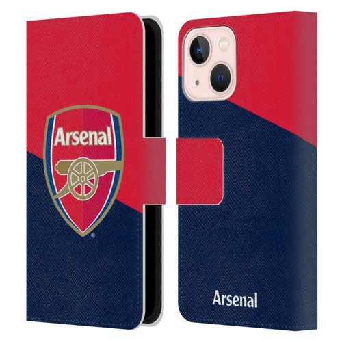 Arsenal FC Crest 2 Red & Blue Logo Leather Book Wallet Case Cover For Apple iPhone 13 Mini