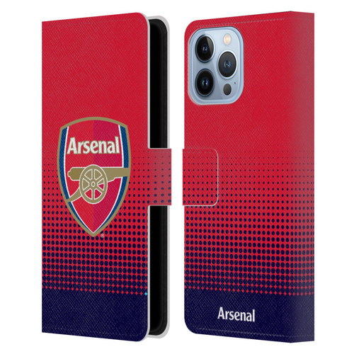 Arsenal FC Crest 2 Fade Leather Book Wallet Case Cover For Apple iPhone 13 Pro Max