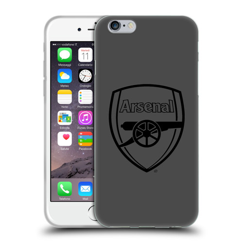 Arsenal FC Crest 2 Black Logo Soft Gel Case for Apple iPhone 6 / iPhone 6s