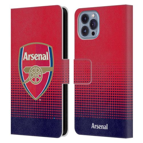 Arsenal FC Crest 2 Fade Leather Book Wallet Case Cover For Apple iPhone 14