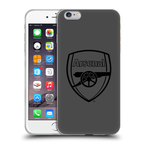 Arsenal FC Crest 2 Black Logo Soft Gel Case for Apple iPhone 6 Plus / iPhone 6s Plus
