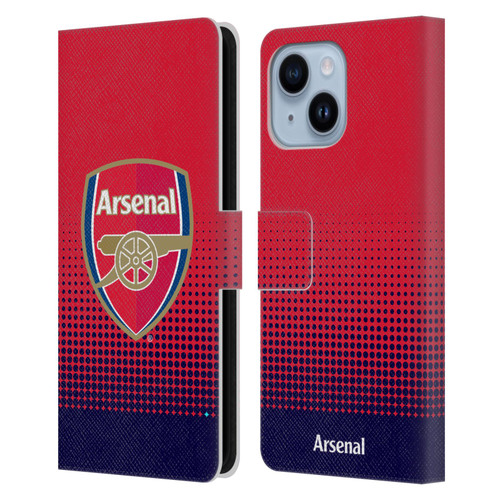 Arsenal FC Crest 2 Fade Leather Book Wallet Case Cover For Apple iPhone 14 Plus