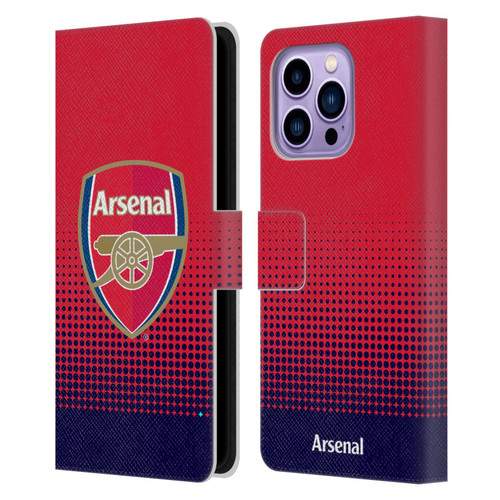 Arsenal FC Crest 2 Fade Leather Book Wallet Case Cover For Apple iPhone 14 Pro Max