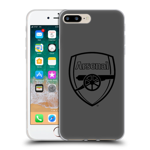 Arsenal FC Crest 2 Black Logo Soft Gel Case for Apple iPhone 7 Plus / iPhone 8 Plus