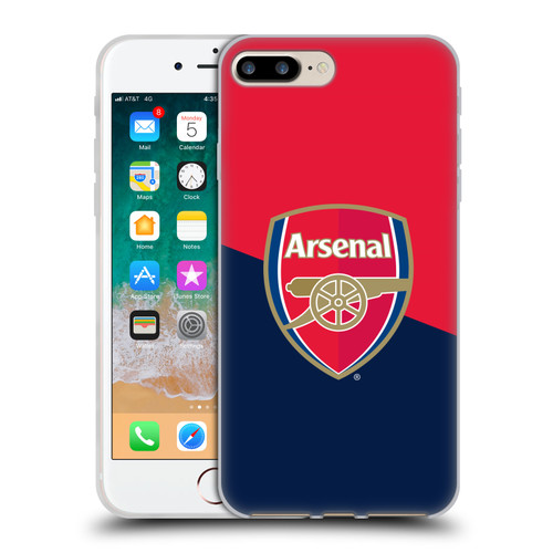 Arsenal FC Crest 2 Red & Blue Logo Soft Gel Case for Apple iPhone 7 Plus / iPhone 8 Plus
