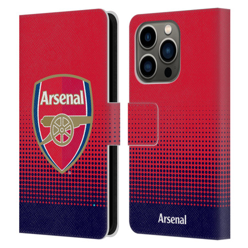 Arsenal FC Crest 2 Fade Leather Book Wallet Case Cover For Apple iPhone 14 Pro