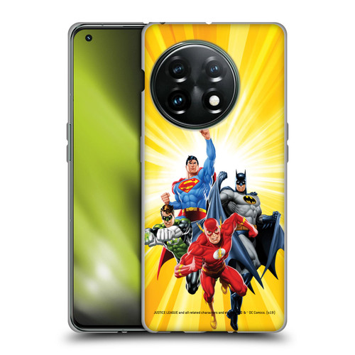 Justice League DC Comics Airbrushed Heroes Yellow Soft Gel Case for OnePlus 11 5G