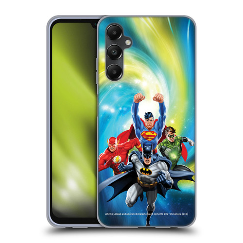 Justice League DC Comics Airbrushed Heroes Galaxy Soft Gel Case for Samsung Galaxy A05s