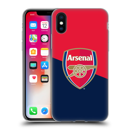 Arsenal FC Crest 2 Red & Blue Logo Soft Gel Case for Apple iPhone X / iPhone XS