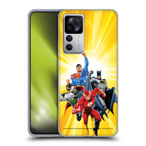 Justice League DC Comics Airbrushed Heroes Yellow Soft Gel Case for Xiaomi 12T 5G / 12T Pro 5G / Redmi K50 Ultra 5G