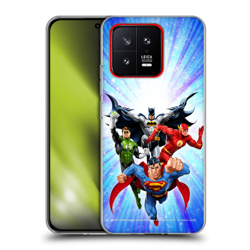 Justice League DC Comics Airbrushed Heroes Blue Purple Soft Gel Case for Xiaomi 13 5G