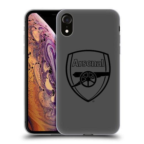 Arsenal FC Crest 2 Black Logo Soft Gel Case for Apple iPhone XR