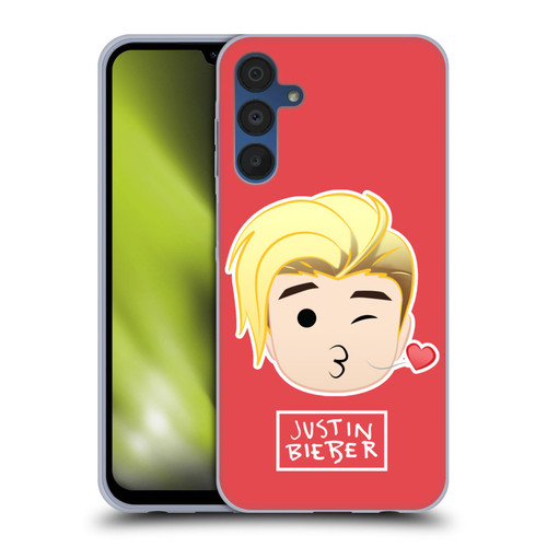 Justin Bieber Justmojis Kiss Soft Gel Case for Samsung Galaxy A15