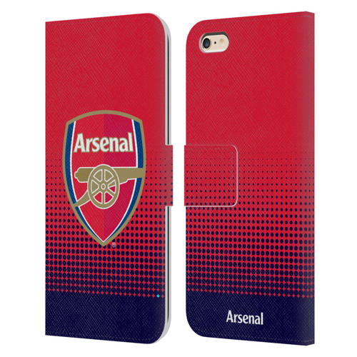 Arsenal FC Crest 2 Fade Leather Book Wallet Case Cover For Apple iPhone 6 Plus / iPhone 6s Plus