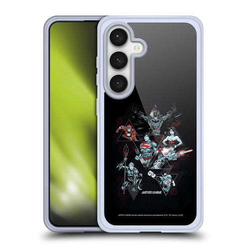 Justice League DC Comics Dark Electric Graphics Heroes Triangle Soft Gel Case for Samsung Galaxy S24 5G