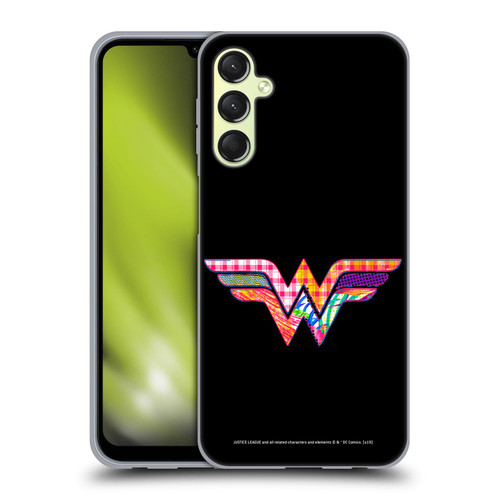 Justice League DC Comics Dark Electric Pop Icons Wonder Woman Soft Gel Case for Samsung Galaxy A24 4G / Galaxy M34 5G
