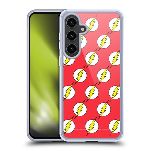 The Flash DC Comics Logo Pattern Soft Gel Case for Samsung Galaxy S24+ 5G