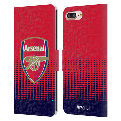 Arsenal FC Crest 2 Fade Leather Book Wallet Case Cover For Apple iPhone 7 Plus / iPhone 8 Plus