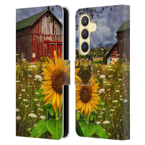 Celebrate Life Gallery Florals Barn Meadow Flowers Leather Book Wallet Case Cover For Samsung Galaxy S24 5G