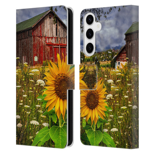 Celebrate Life Gallery Florals Barn Meadow Flowers Leather Book Wallet Case Cover For Samsung Galaxy S24+ 5G