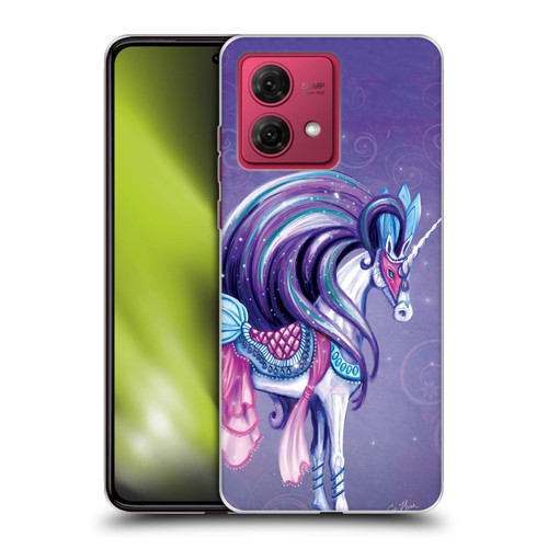 Rose Khan Unicorns White And Purple Soft Gel Case for Motorola Moto G84 5G