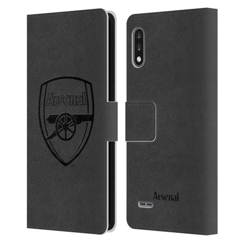 Arsenal FC Crest 2 Black Logo Leather Book Wallet Case Cover For LG K22