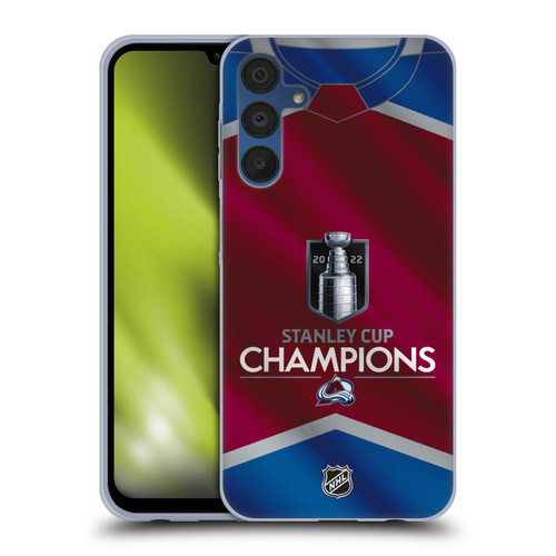 NHL 2022 Stanley Cup Champions Colorado Avalanche Jersey Soft Gel Case for Samsung Galaxy A15