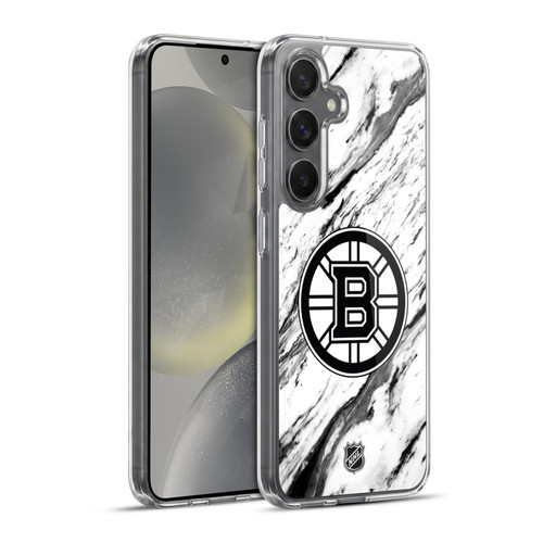 NHL Boston Bruins Marble Soft Gel Case for Samsung Galaxy S24+ 5G & MagSafe