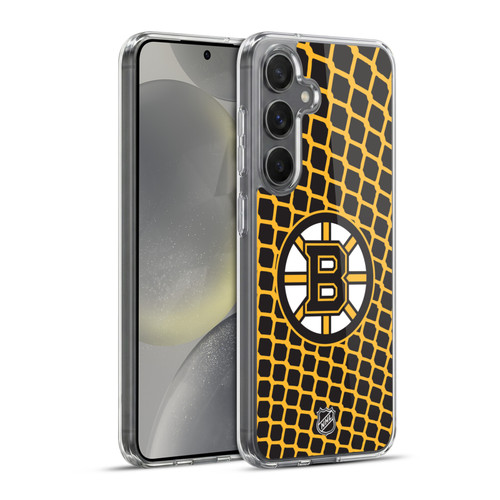 NHL Boston Bruins Net Pattern Soft Gel Case for Samsung Galaxy S24+ 5G & MagSafe