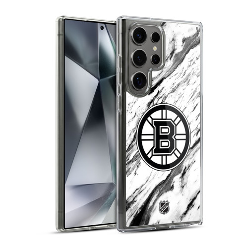 NHL Boston Bruins Marble Soft Gel Case for Samsung Galaxy S24 Ultra 5G & MagSafe