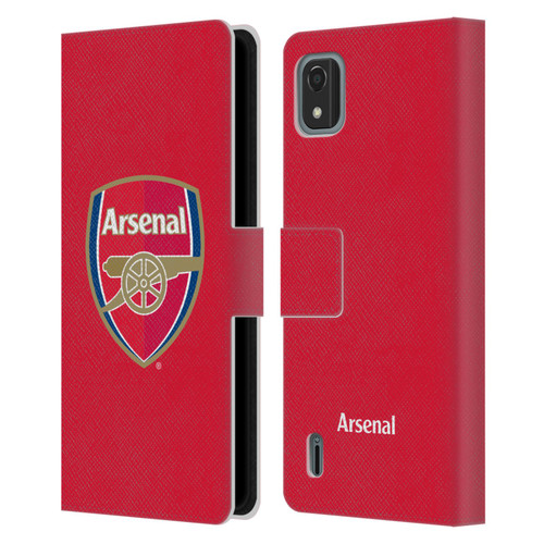 Arsenal FC Crest 2 Full Colour Red Leather Book Wallet Case Cover For Nokia C2 2nd Edition