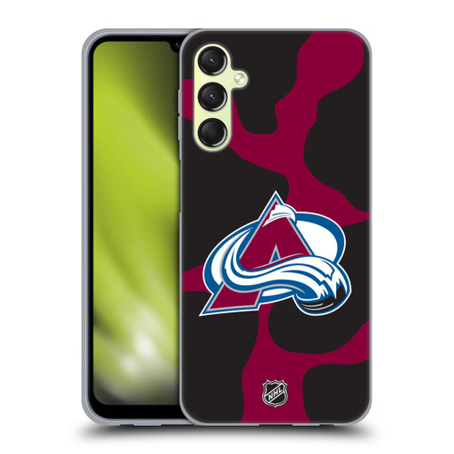 NHL Colorado Avalanche Cow Pattern Soft Gel Case for Samsung Galaxy A24 4G / M34 5G