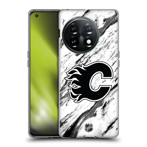 NHL Calgary Flames Marble Soft Gel Case for OnePlus 11 5G