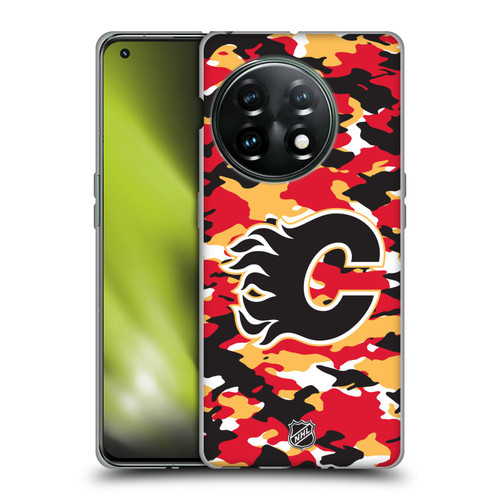 NHL Calgary Flames Camouflage Soft Gel Case for OnePlus 11 5G