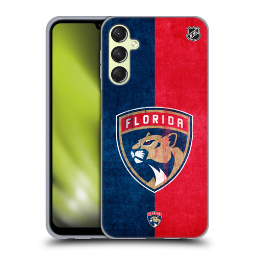 NHL Florida Panthers Half Distressed Soft Gel Case for Samsung Galaxy A24 4G / Galaxy M34 5G