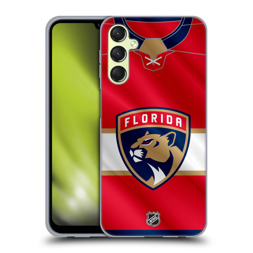 NHL Florida Panthers Jersey Soft Gel Case for Samsung Galaxy A24 4G / Galaxy M34 5G