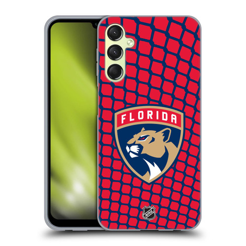 NHL Florida Panthers Net Pattern Soft Gel Case for Samsung Galaxy A24 4G / Galaxy M34 5G