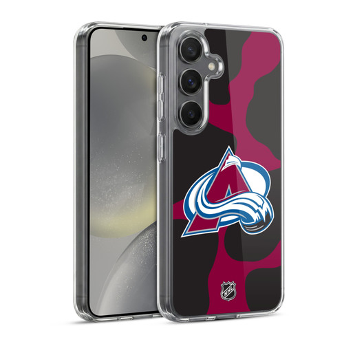NHL Colorado Avalanche Cow Pattern Soft Gel Case for Samsung Galaxy S24 5G & MagSafe