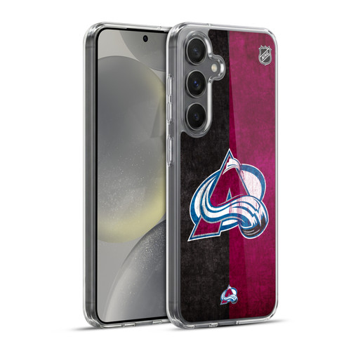 NHL Colorado Avalanche Half Distressed Soft Gel Case for Samsung Galaxy S24+ 5G & MagSafe